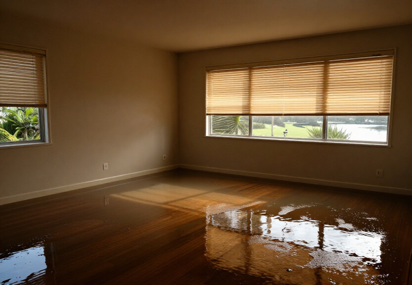 Flooded retail space in Warringah before cleanup